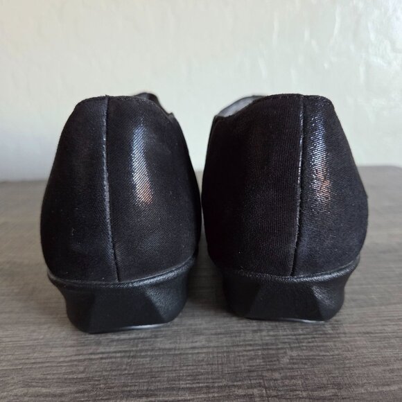 Drew Metro Perforated Leather Low Wedge Slip-On Shoes Black 8.5 WIDE Orthopedic - Picture 5 of 12